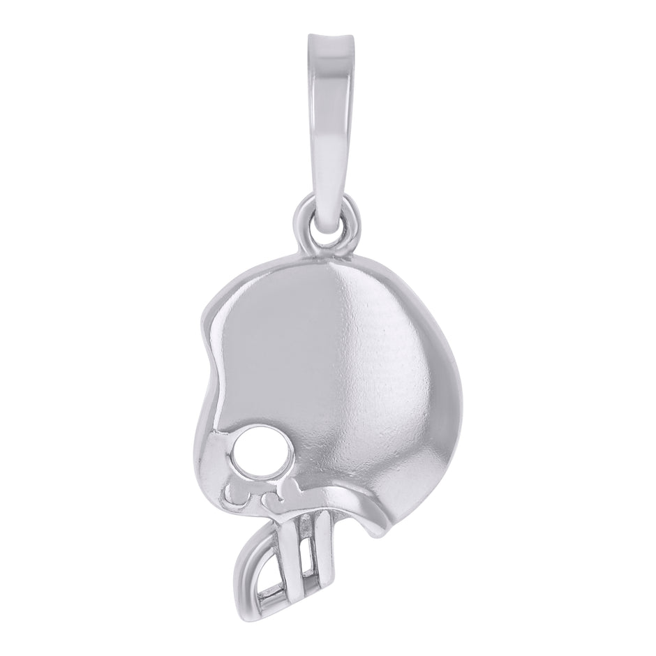 925 Sterling Silver Mens Helmet Sports Charm Pendant