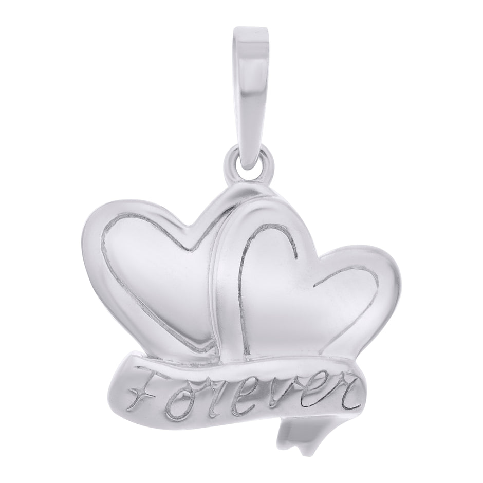 925 Sterling Silver Unisex Forever Heart Charm Pendant