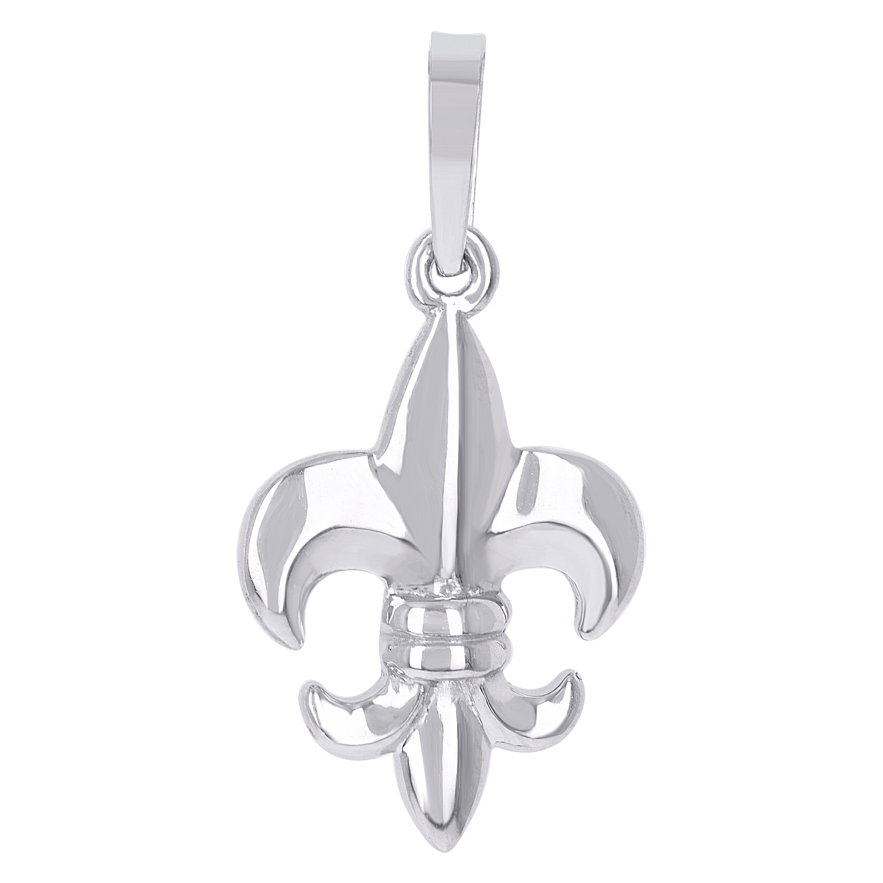 925 Sterling Silver Unisex Fleur De Lis Symbol Religious Charm Pendant