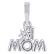 925 Sterling Silver Womens #1 Mom Charm Pendant