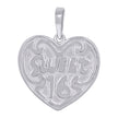 925 Sterling Silver Womens Sweet 16 Heart Quinceanera Charm Pendant
