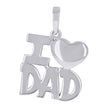 925 Sterling Silver Unisex I Love Dad Heart Talking Charm Pendant