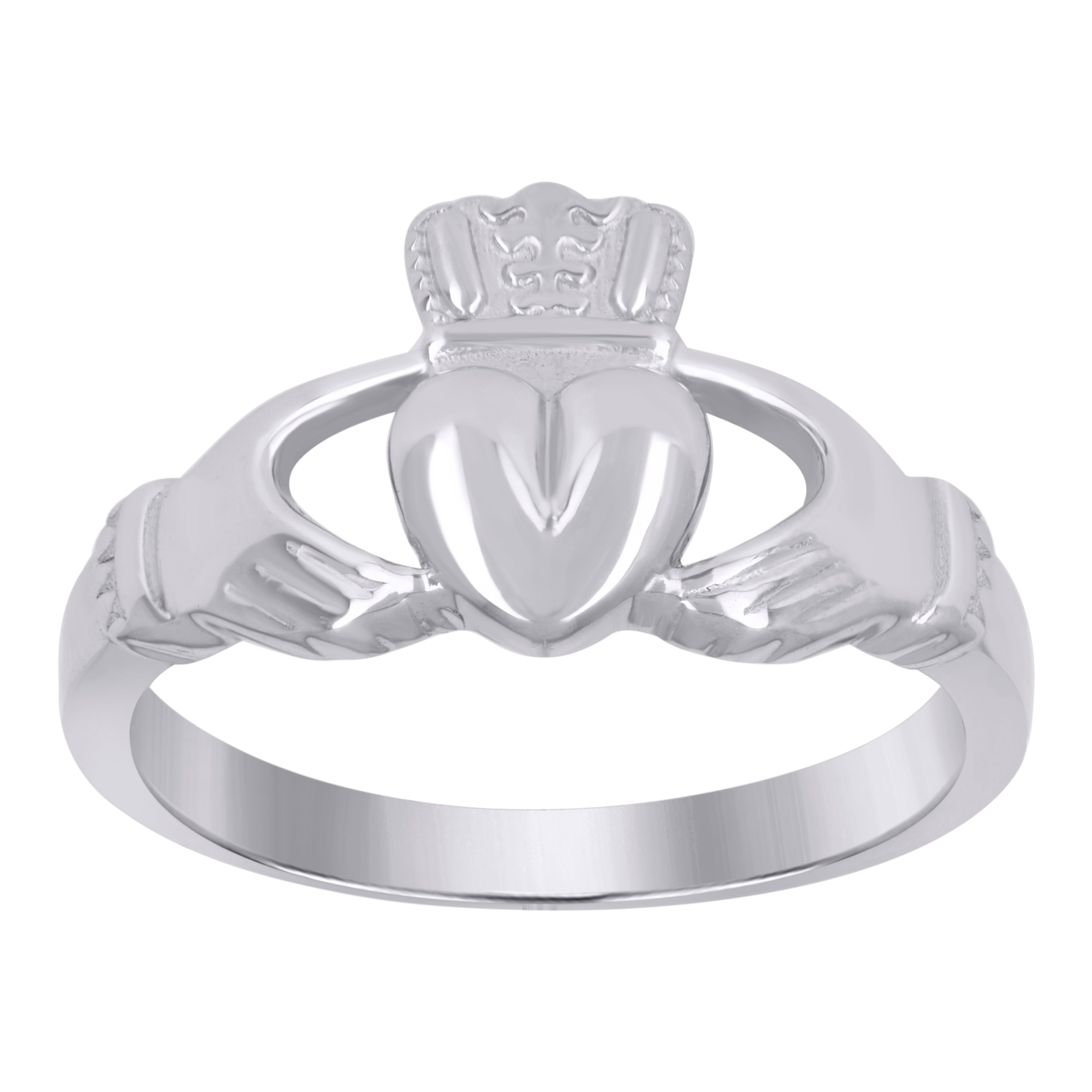 925 Sterling Silver Womens Heart Claddagh Ring Size 7 - SLV-110582