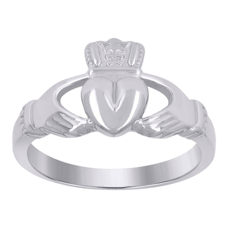 925 Sterling Silver Womens Heart Claddagh Ring Size 7 - SLV-110582