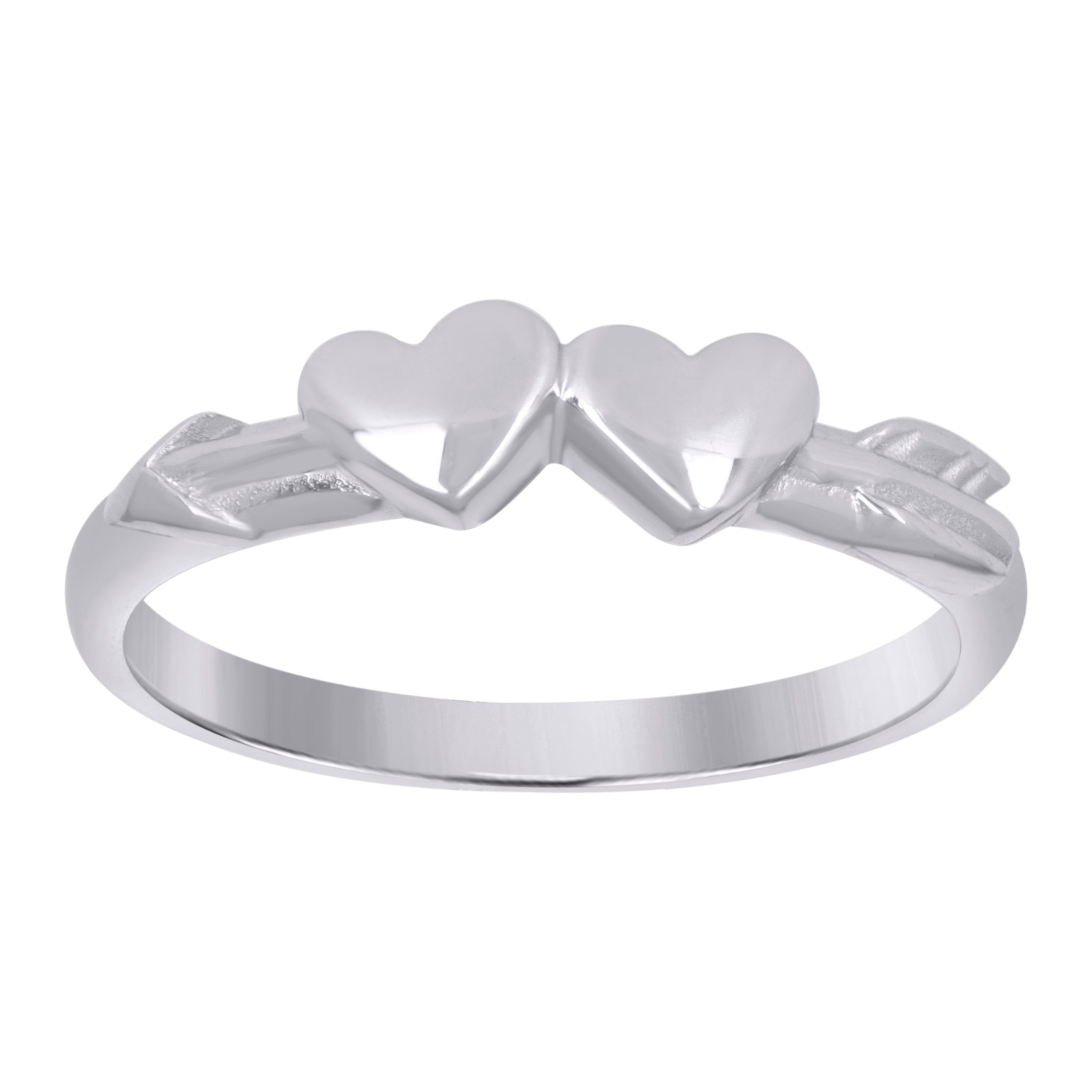 925 Sterling Silver Womens Heart Love Ring Size 7 - SLV-110593