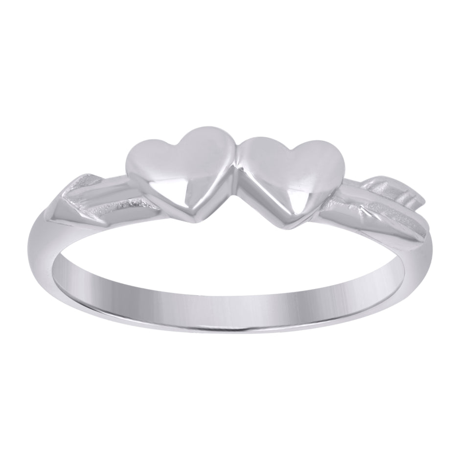925 Sterling Silver Womens Heart Love Ring Size 7 - SLV-110593