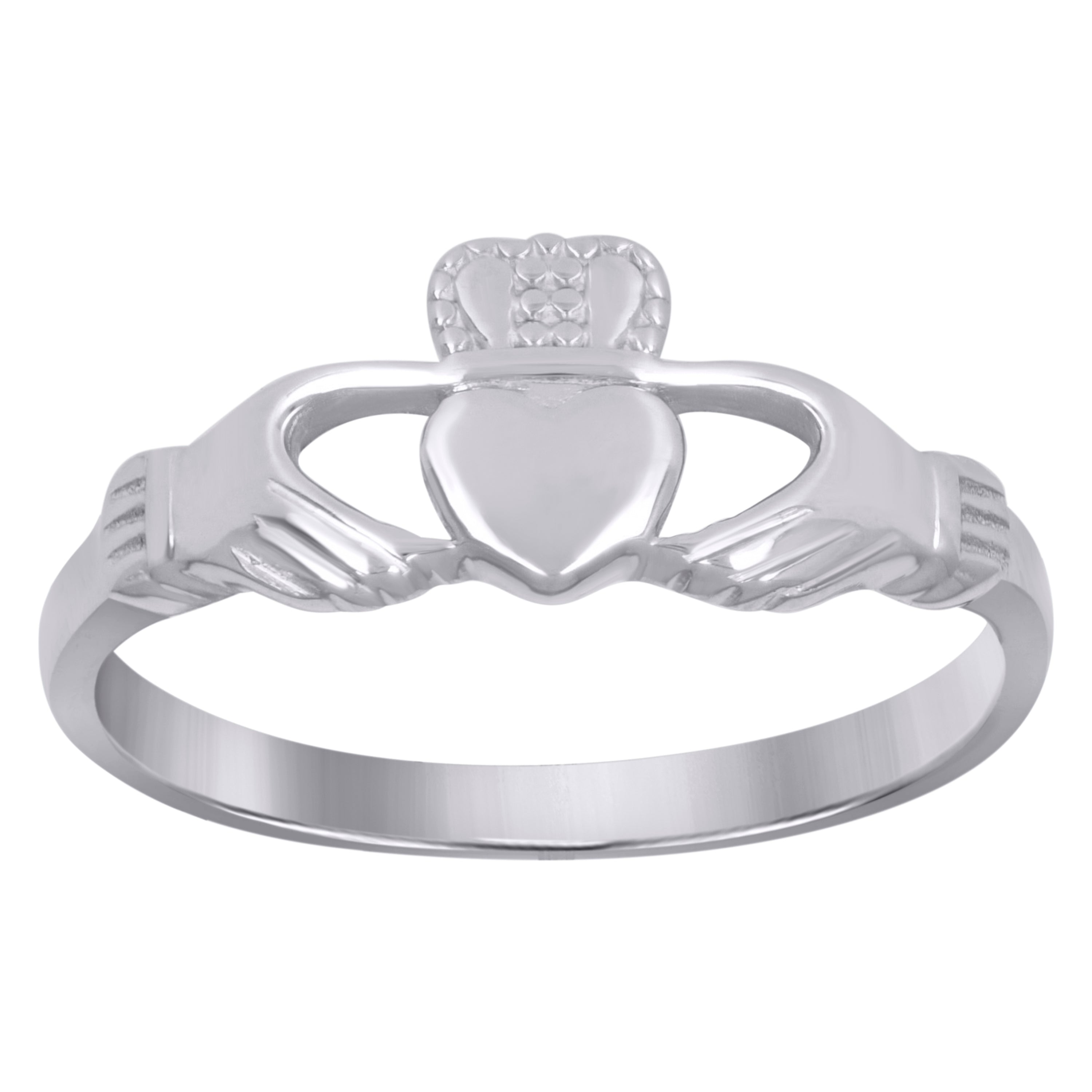 925 Sterling Silver Womens Heart Claddagh Ring Size 7