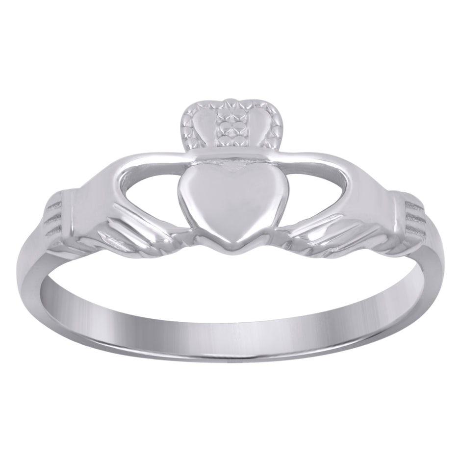 925 Sterling Silver Womens Heart Claddagh Ring Size 7