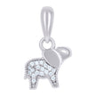 925 Sterling Silver Womens Cubic-Zirconia Elephant Animal Wildlife Charm Pendant