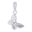 925 Sterling Silver Womens Cubic-Zirconia Butterfly Insect Wildlife Charm Pendant