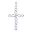 925 Sterling Silver Womens Cubic-Zirconia Cross Religious Charm Pendant