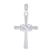 925 Sterling Silver Womens Cubic-Zirconia Infinity Cross Religious Charm Pendant
