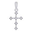 925 Sterling Silver Womens Cubic-Zirconia Cross Religious Charm Pendant