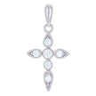 925 Sterling Silver Womens Cubic-Zirconia Cross Religious Charm Pendant