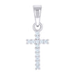 925 Sterling Silver Womens Cubic-Zirconia Cross Religious Charm Pendant