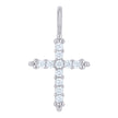 925 Sterling Silver Womens Cubic-Zirconia Cross Religious Charm Pendant