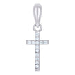 925 Sterling Silver Womens Cubic-Zirconia Cross Religious Charm Pendant