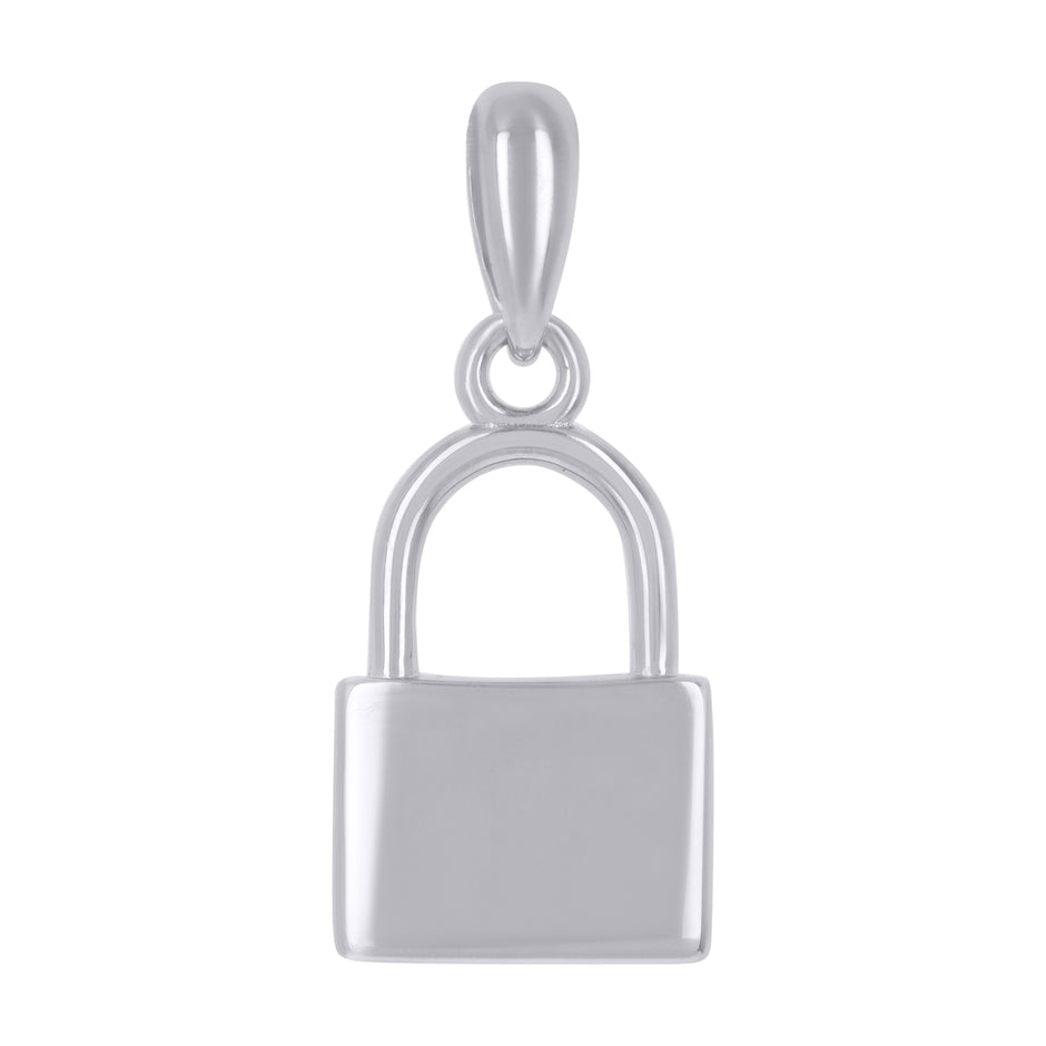925 Sterling Silver Unisex Lock Charm Pendant