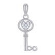 925 Sterling Silver Unisex Cubic-Zirconia Heart Infinity Key Charm Pendant