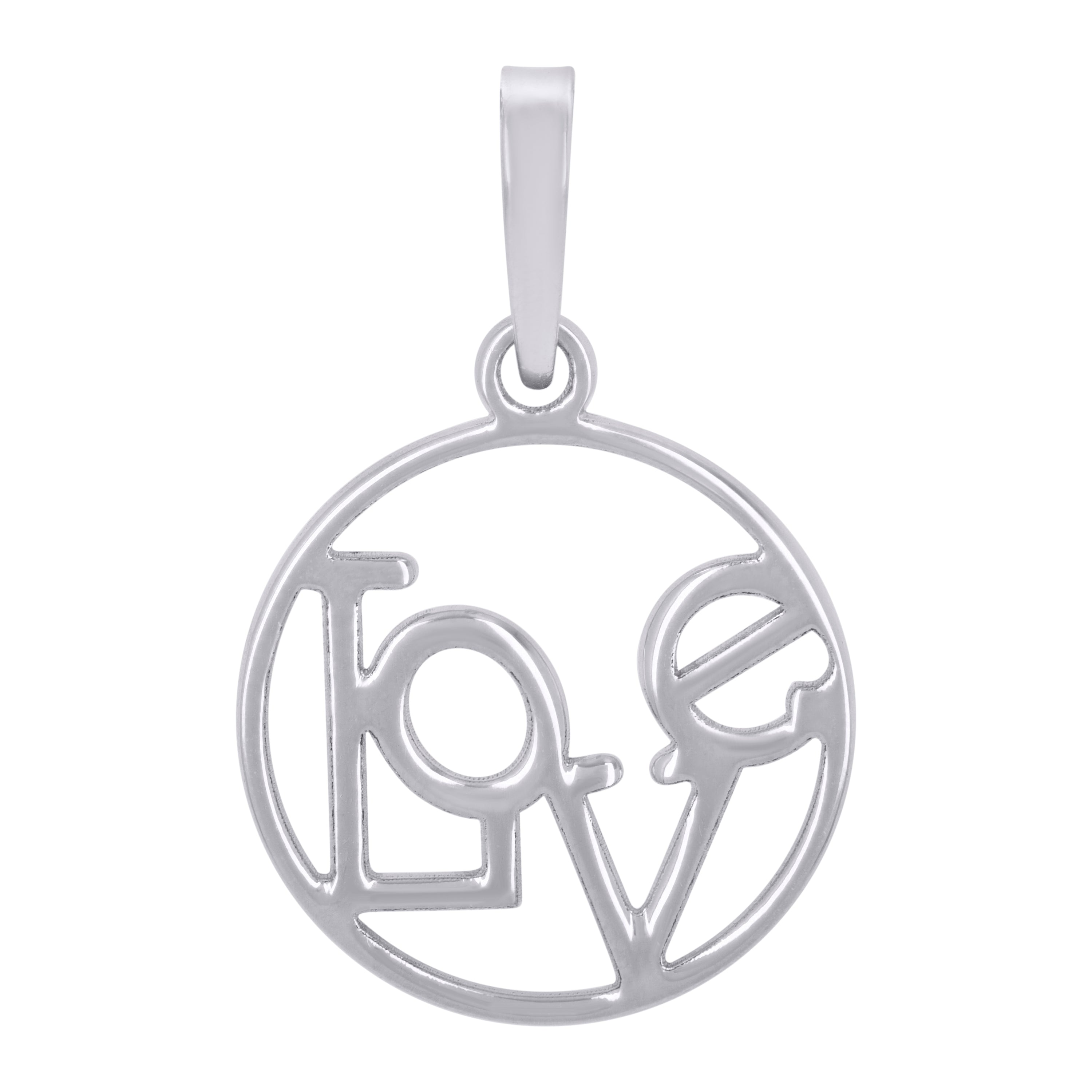 925 Sterling Silver Womens Love Circle Charm Pendant