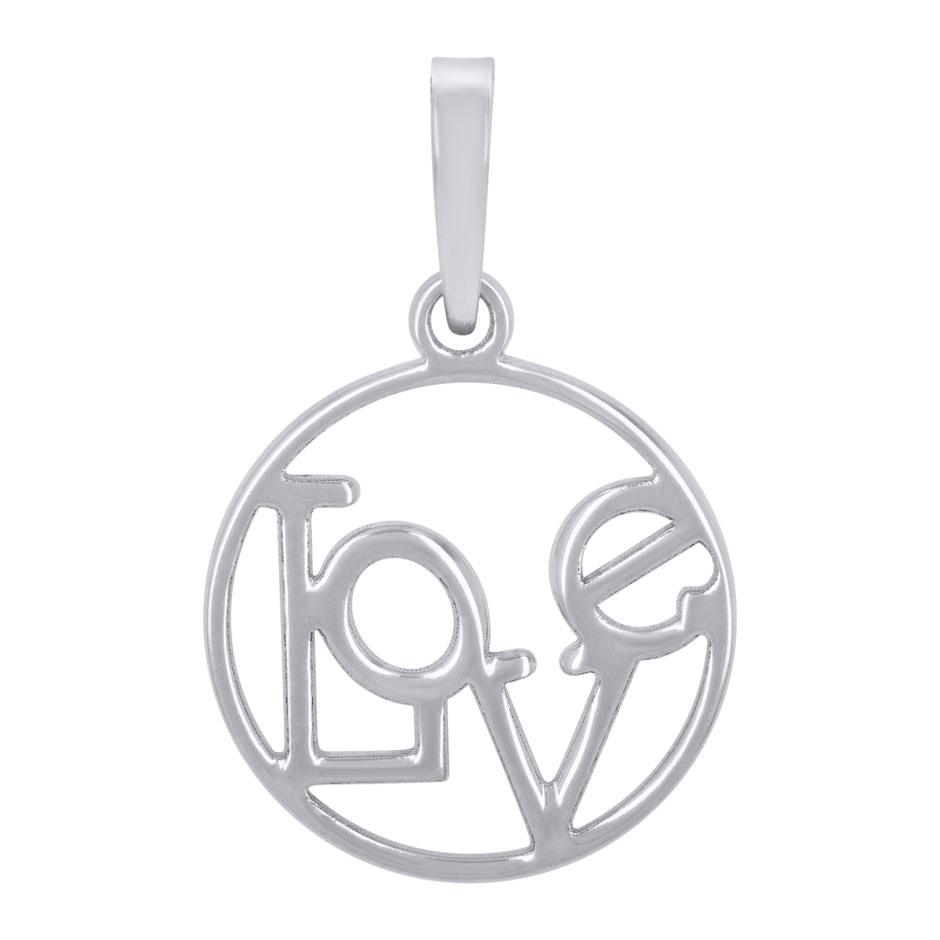 925 Sterling Silver Womens Love Circle Charm Pendant