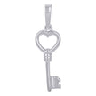 925 Sterling Silver Unisex Heart Key Charm Pendant