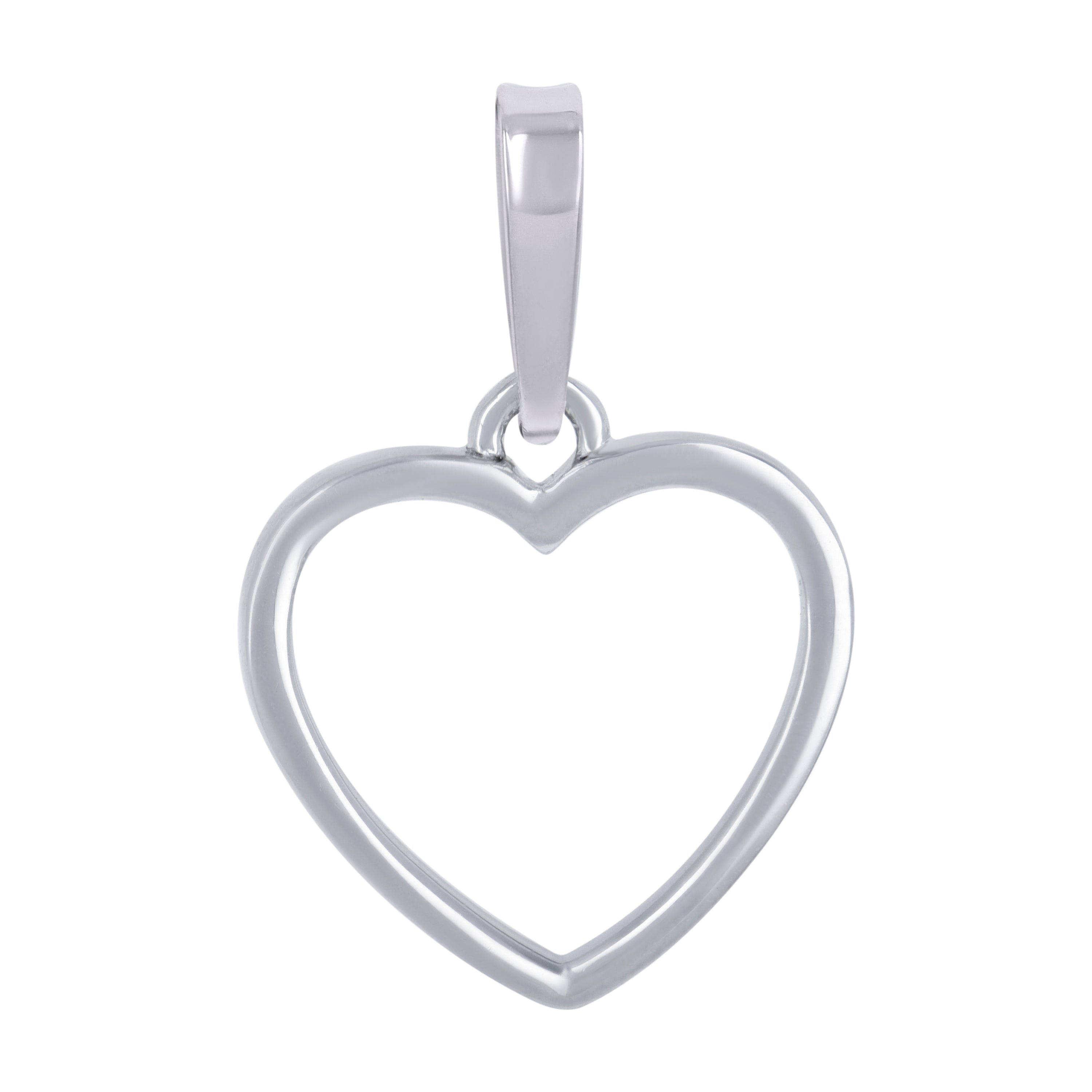 925 Sterling Silver Womens Open Heart Charm Pendant