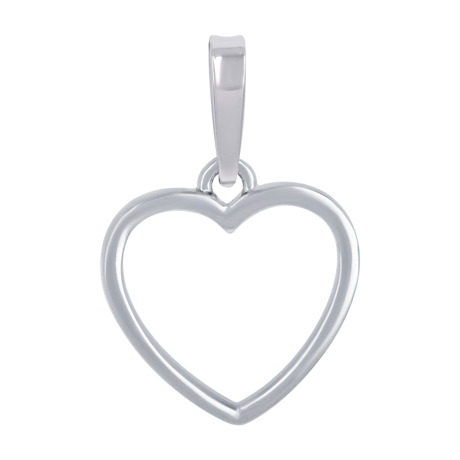 925 Sterling Silver Womens Open Heart Charm Pendant