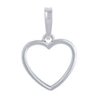 925 Sterling Silver Womens Open Heart Charm Pendant