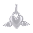 925 Sterling Silver Womens Flying Heart Charm Pendant