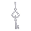 925 Sterling Silver Unisex Good Luck Clover Key Charm Pendant