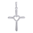 925 Sterling Silver Unisex Heart Cross Religious Charm Pendant
