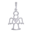 925 Sterling Silver Unisex Angel With Heart Angle Charm Pendant