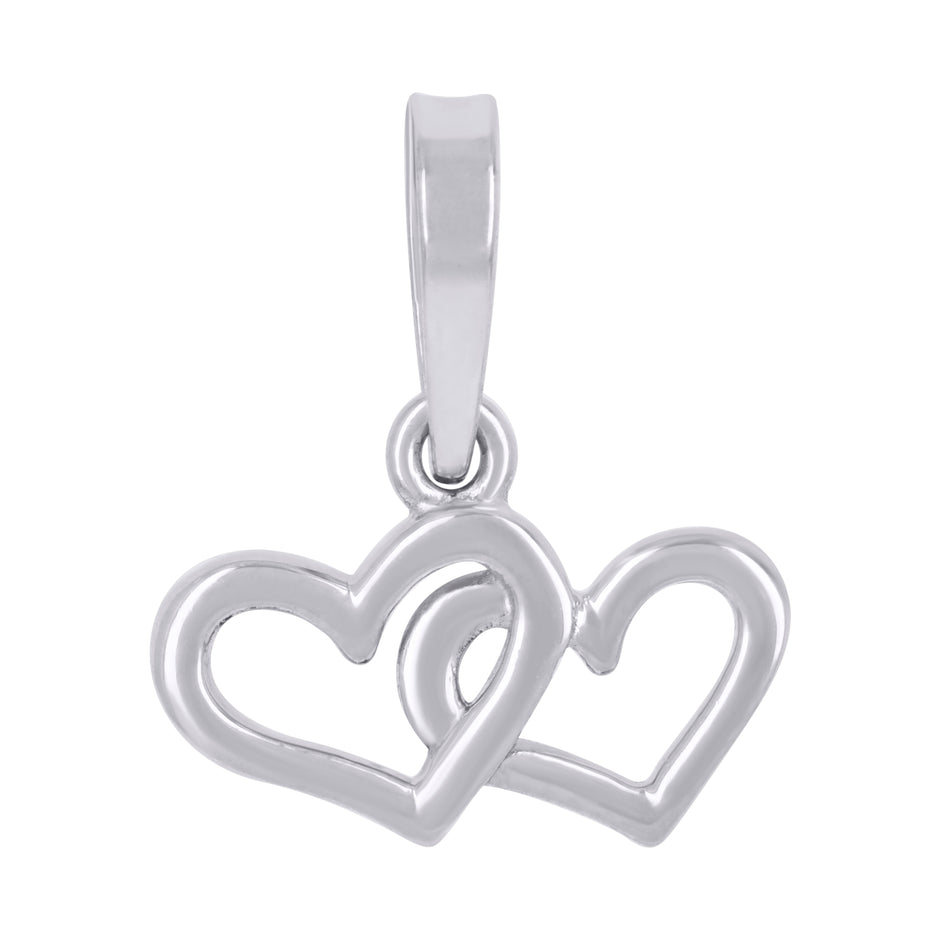 925 Sterling Silver Womens Intertwined Hearts Heart Charm Pendant