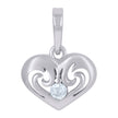 925 Sterling Silver Womens Cubic-Zirconia Heart Charm Pendant