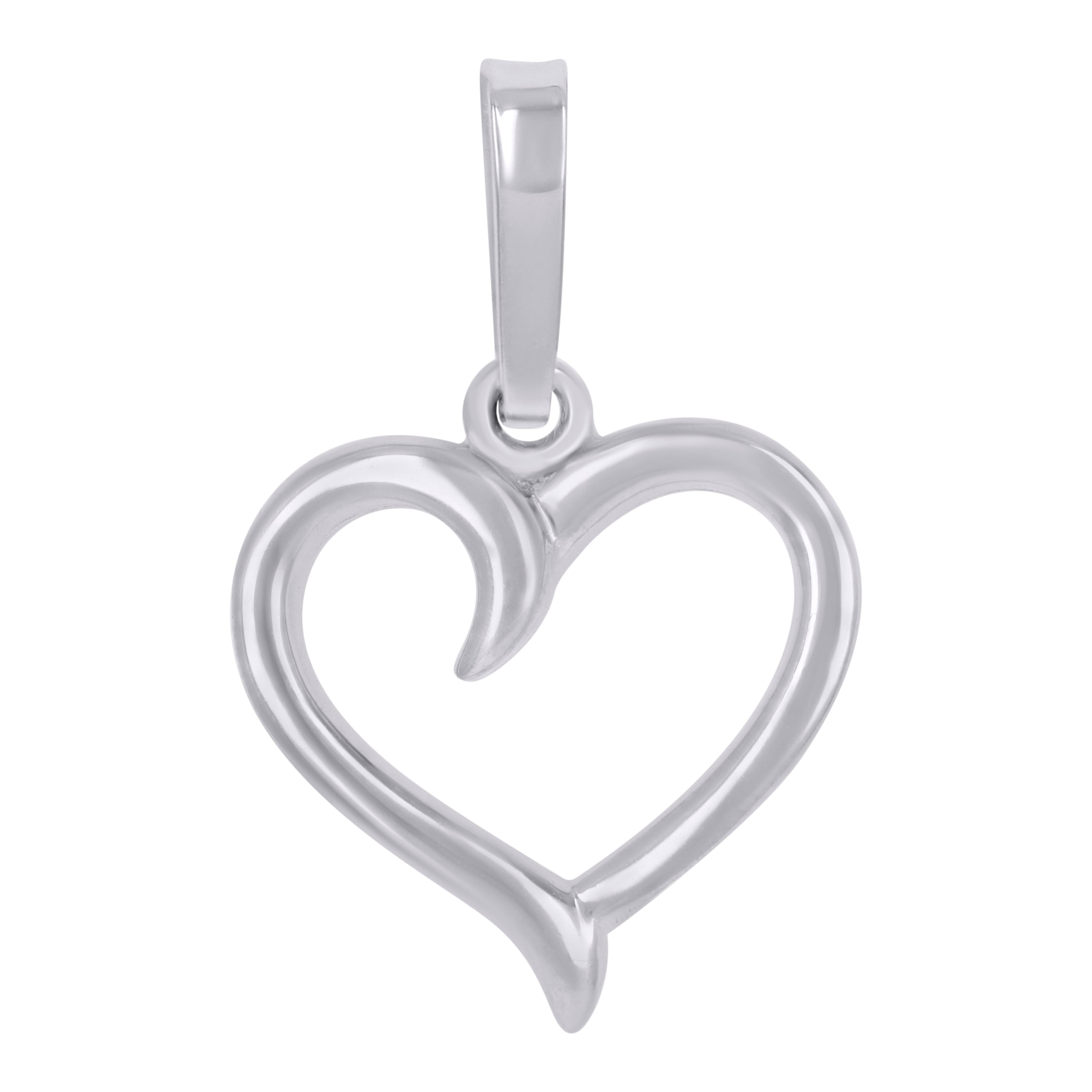 925 Sterling Silver Womens Heart Charm Pendant