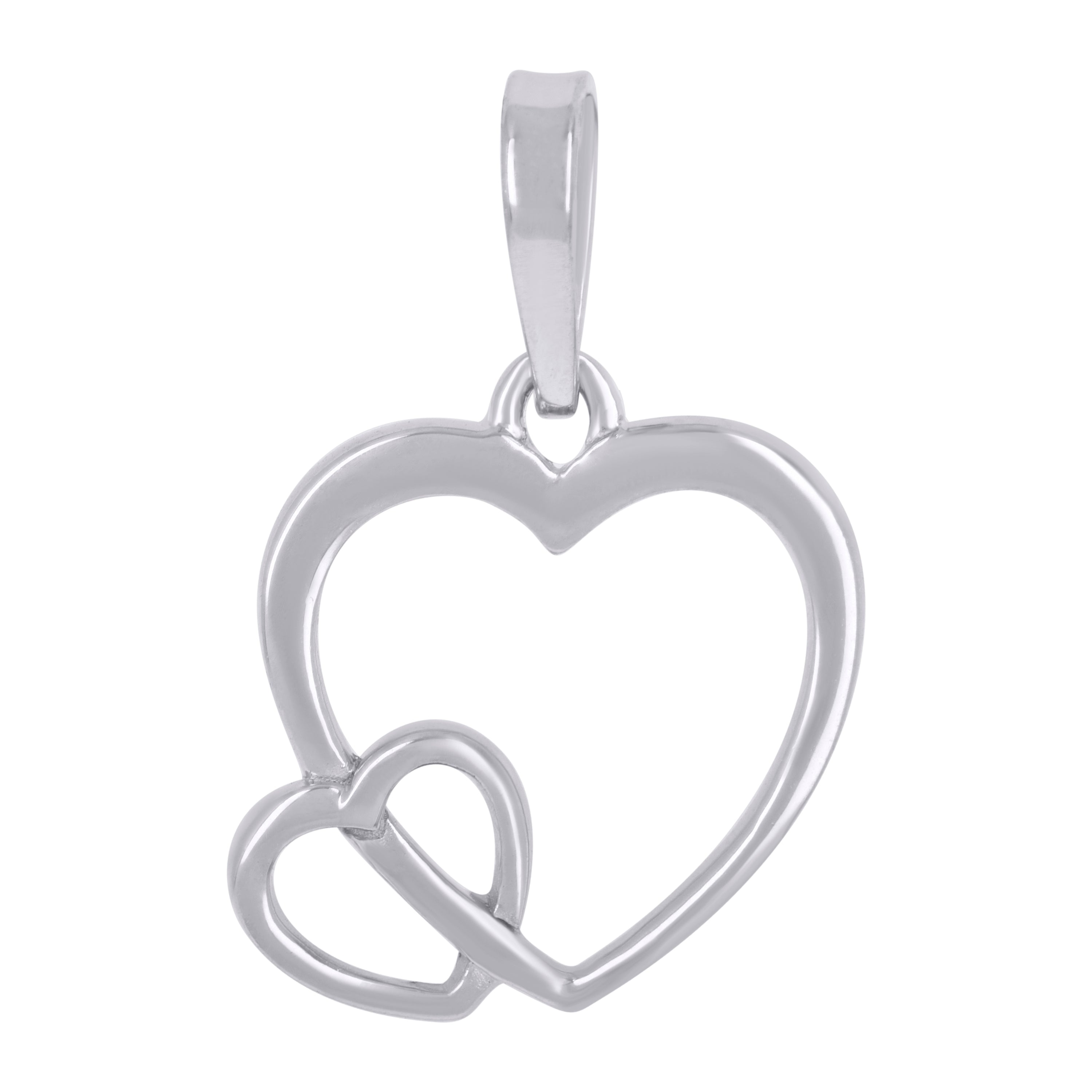 925 Sterling Silver Womens Intertwined Hearts Heart Charm Pendant