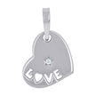 925 Sterling Silver Womens Cubic-Zirconia Love Heart Charm Pendant