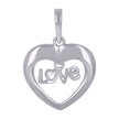 925 Sterling Silver Womens Love Heart Charm Pendant