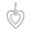 925 Sterling Silver Womens Cubic-Zirconia Heart Charm Pendant