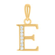 925 Sterling Silver Yellow-Tone Unisex Cubic-Zirconia Initial Alphabet E Charm Pendant