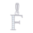 925 Sterling Silver Unisex Cubic-Zirconia Initial Alphabet F Charm Pendant