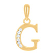 925 Sterling Silver Yellow-Tone Unisex Cubic-Zirconia Initial Alphabet G Charm Pendant