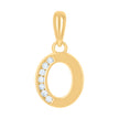 925 Sterling Silver Yellow-Tone Unisex Cubic-Zirconia Initial Alphabet O Charm Pendant
