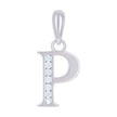 925 Sterling Silver Unisex Cubic-Zirconia Initial Alphabet P Charm Pendant