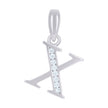 925 Sterling Silver Unisex Cubic-Zirconia Initial Alphabet X Charm Pendant