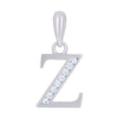 925 Sterling Silver Unisex Cubic-Zirconia Initial Alphabet Z Charm Pendant