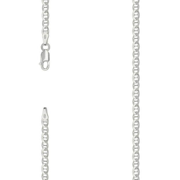 925 Sterling Silver Solid Classic Mariner Chain 3mm