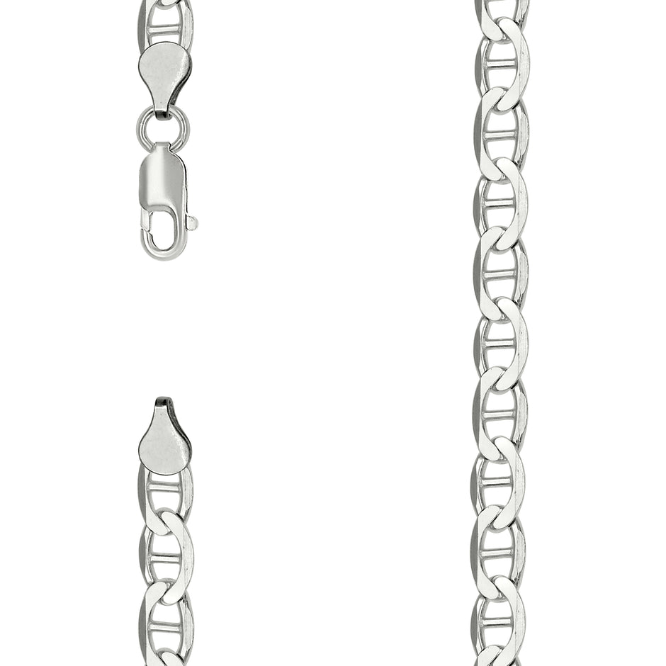 925 Sterling Silver Solid Classic Mariner Silver Chain 150 6mm-7