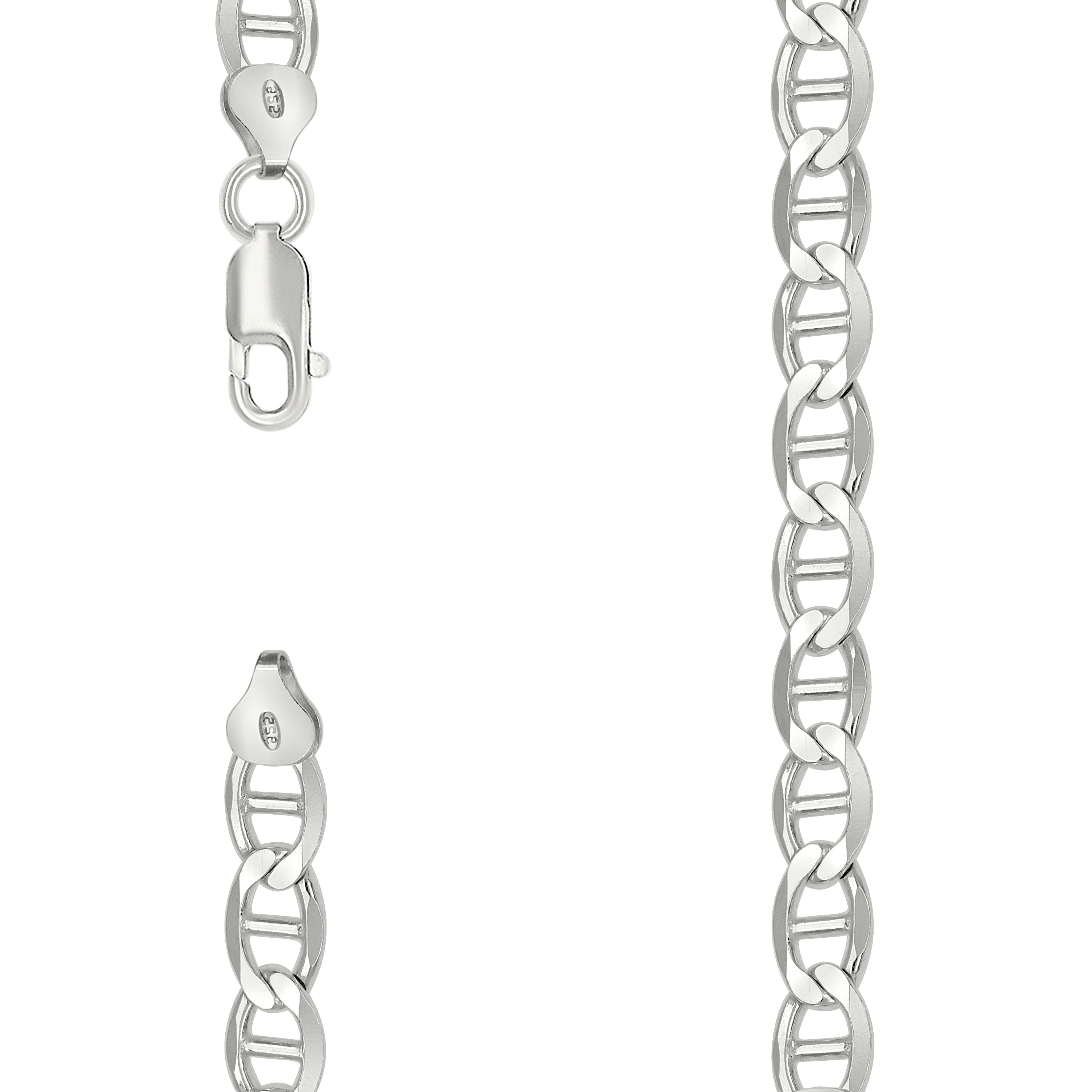 925 Sterling Silver Solid Classic Mariner Silver Chain 180 7mm-7